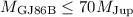 Mathematical equation: ${{M}}_{\mathrm{GJ86B}} \le 70 {M}_{\mathrm{Jup}}$