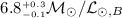 Mathematical equation: $6.8^{ \scriptscriptstyle +0.3}_{ \scriptscriptstyle -0.1} {\cal M}_{\odot}/{\cal L}_{\odot,B}$