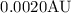 Mathematical equation: $0.0020 \mathrm{AU}$