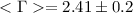 Mathematical equation: $< \Gamma> = 2.41 \pm 0.2$