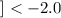 Mathematical equation: $]< -2.0$