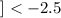 Mathematical equation: $]< -2.5$