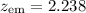 Mathematical equation: $z_{\rm em}=2.238$