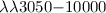 Mathematical equation: $\lambda\lambda 3050{-}10 000$