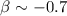 Mathematical equation: $\beta\sim -0.7$