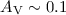 Mathematical equation: $A_{\rm V}\sim 0.1$