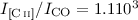 Mathematical equation: $I_{\rm [\ion{C}{ii}]} / I_{\rm CO} = 1.1 10^3$