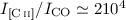 Mathematical equation: $I_{\rm [\ion{C}{ii}]} / I_{\rm CO} \simeq 2 10^4$