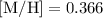 Mathematical equation: ${\rm [M/H]}=0.366$