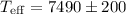 Mathematical equation: $T_{\rm eff}=7490\pm 200$