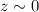 Mathematical equation: $z\sim0$