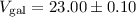 Mathematical equation: $V_{\rm gal} = 23.00 \pm 0.10$