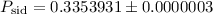 Mathematical equation: $P_{\rm sid} = 0.3353931 \pm 0.0000003$