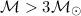 Mathematical equation: ${\cal M} > 3 {\cal M_{\sun}}$