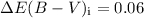 Mathematical equation: $\Delta E(B-V)_{\rm i} = 0.06$