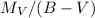 Mathematical equation: $M_{V}/(B-V)$