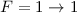 Mathematical equation: $F=1\rightarrow 1$