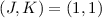 Mathematical equation: $(J,K)=(1,1)$
