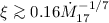 Mathematical equation: $\xi \ga 0.16 \dot{M}_{17}^{-1/7}$