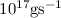 Mathematical equation: $10^{17} {\rm g s^{-1}}$