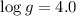 Mathematical equation: $\log g=4.0$