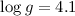 Mathematical equation: $\log g=4.1$