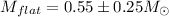 Mathematical equation: $M_{flat}=0.55\pm0.25 M_\odot$