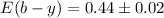 Mathematical equation: $E(b-y) = 0.44\pm0.02$
