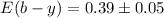 Mathematical equation: $E(b-y) = 0.39\pm0.05$