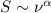 Mathematical equation: $S \sim \nu^\alpha$