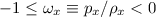 Mathematical equation: $-1 \leq \omega_x \equiv p_x/\rho_x < 0$