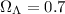 Mathematical equation: $\Omega_{\Lambda}=0.7$