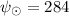 Mathematical equation: $\psi_\odot = 284$