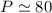 Mathematical equation: $P\simeq 80$
