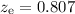 Mathematical equation: $z_{\rm e} = 0.807$