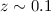 Mathematical equation: $z \sim 0.1$