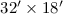 Mathematical equation: $32\arcmin \times 18\arcmin$