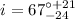 Mathematical equation: $i = 67^{\circ+21}_{-24}$