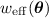 Mathematical equation: $w_\mathrm{eff}(\vec\theta)$