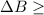 Mathematical equation: $\Delta B \geq$