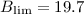 Mathematical equation: $B_{\rm lim}=19.7$
