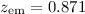 Mathematical equation: $z_{\rm em} = 0.871$