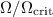 Mathematical equation: $\Omega/\Omega_{\mathrm{crit}}$