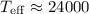 Mathematical equation: $T_{\rm eff} \approx 24 000$