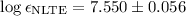 Mathematical equation: $\log \epsilon_{\rm NLTE} = 7.550 \pm 0.056$