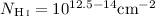 Mathematical equation: $N_\ion{H}{i} = 10^{12.5-14} \mathrm{cm}^{-2}$