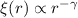 Mathematical equation: $\xi(r)\propto r^{-\gamma}$
