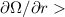 Mathematical equation: $\partial \Omega /\partial r > $