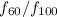 Mathematical equation: $f_{60}/f_{100}$