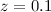 Mathematical equation: $z = 0.1$